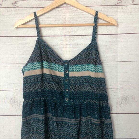 O'Neill Blue Button Down Triangle Print Tie Back Dress 13 - Picture 6 of 7